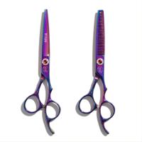 Mina Rainbow Hair Cutting and Thinning Scissor Set from Japan (SKU: MIN-RNB-S6055  MIN-RNB-RM606055)