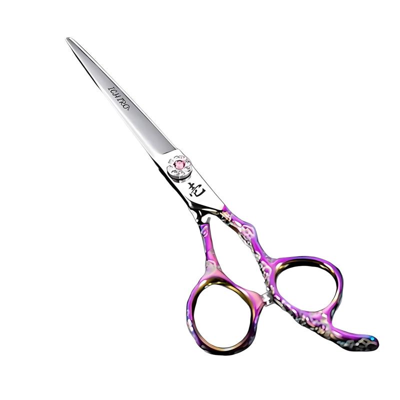 Ichiro Amethyst Cutting Scissors (5.5-6.5″), open, angled view