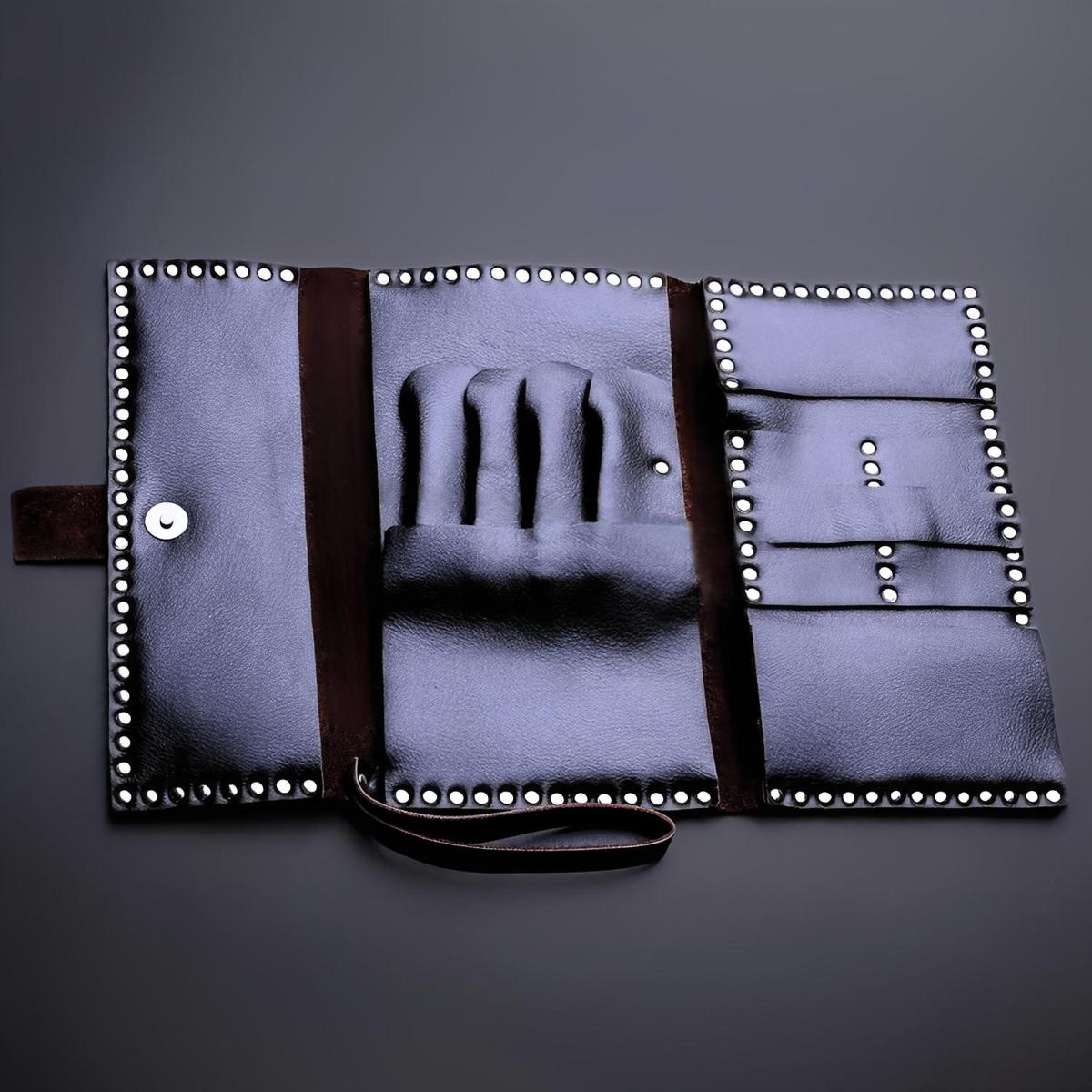 Juntetsu Heritage Studded Scissor Wallet: Protects 4 Shears (SKU: JUN-JUNTETSU-HER-STUD-4PC)