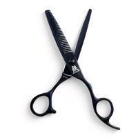 Juntetsu Matte Black Offset Thinning Scissors (SKU: JUN-JMTB-T30)