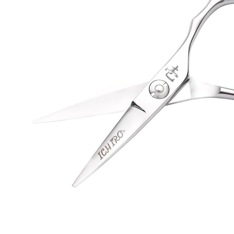 Ichiko 4.5"/5.0" Detail Cutting Scissors, open, angled blade view
