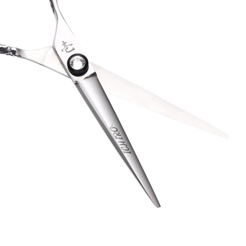 Ichiro Rose Lefty Cutting & Thinning Set, cutter open, angled blade view