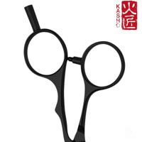 Kasho Silver Offset: BLACK Hair Cutting Scissors