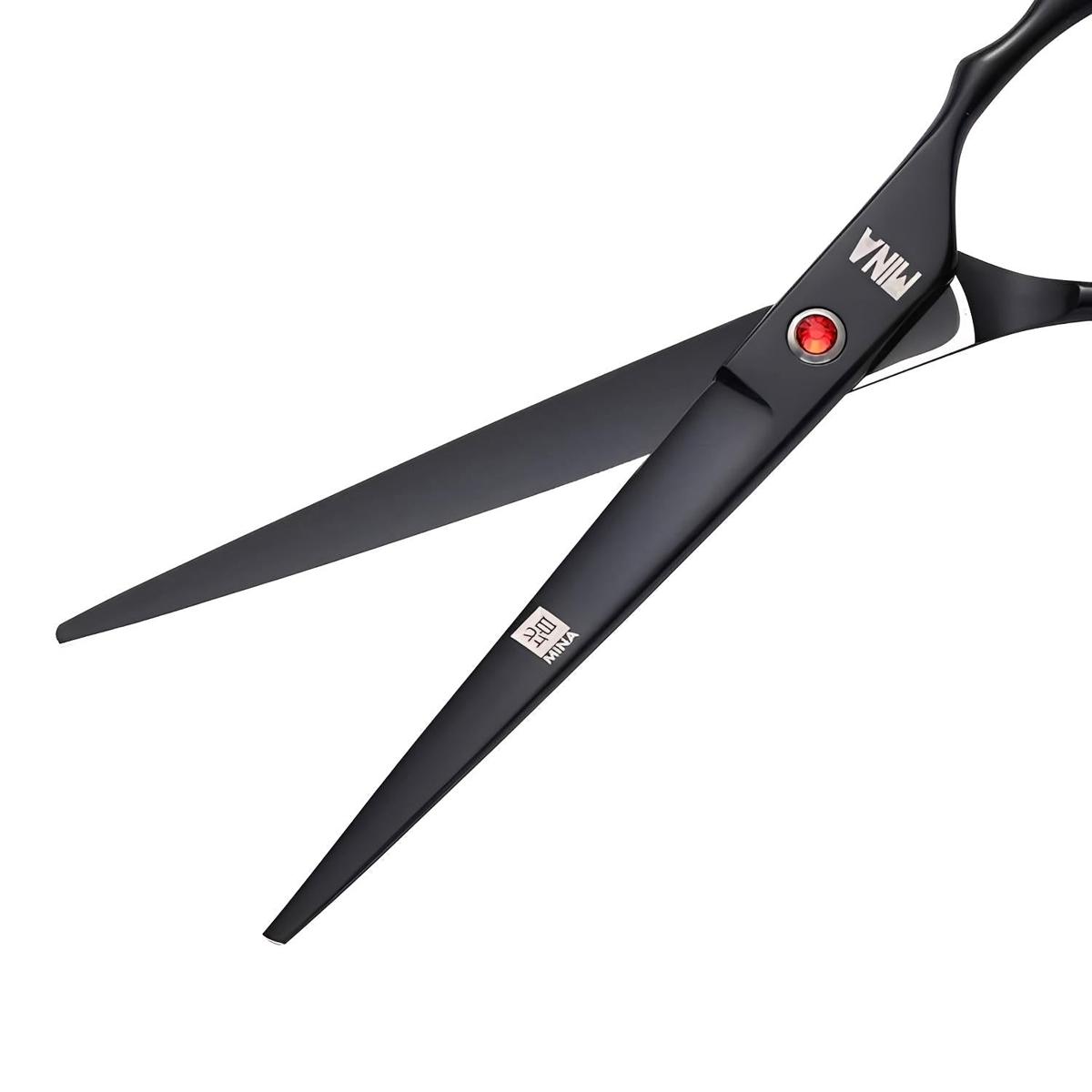 Mina Dark Gem cutting scissor matte black blade detail