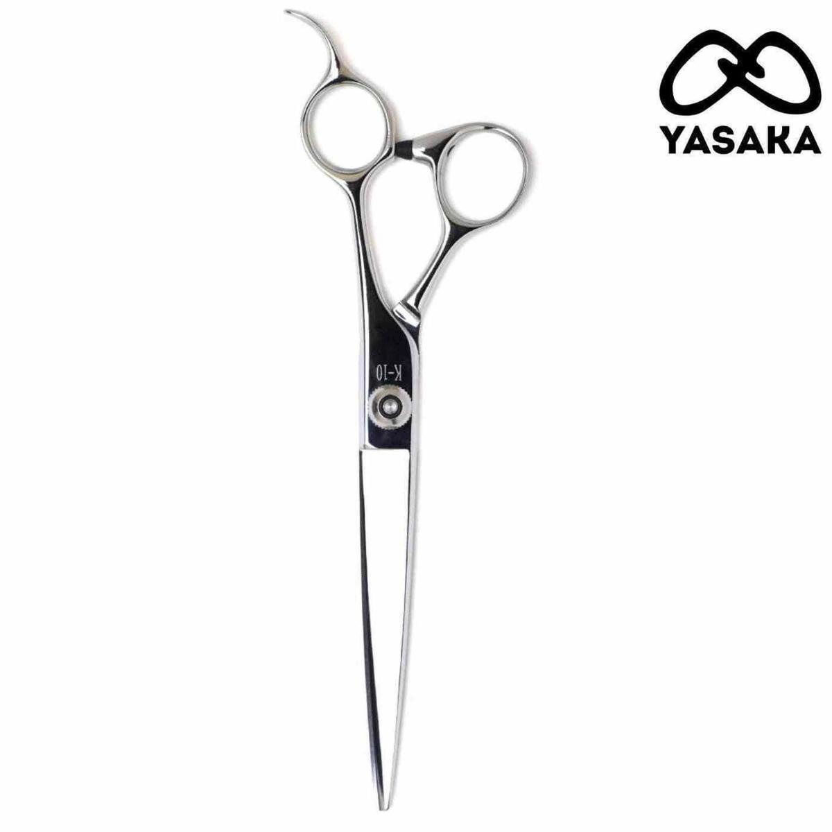 Yasaka Deluxe K-10 7 inch barber scissors blade detail