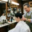 Traditional Japanese barbershop with multiple barbers