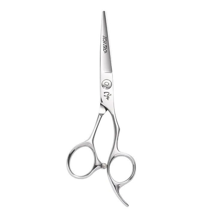 Ichiro Ergo apprentice cutting scissor with offset rings and polished blades.