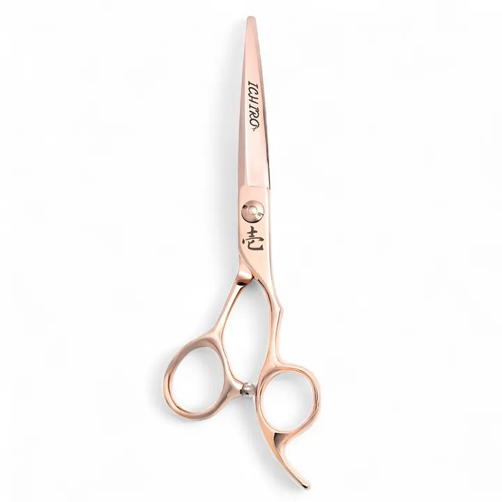 Ichiro Rose Gold Sword cutter with a ridged blade and offset handle.