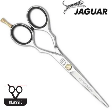 Jaguar Pre Style Ergo P cutting scissor with level rings and a finger rest.