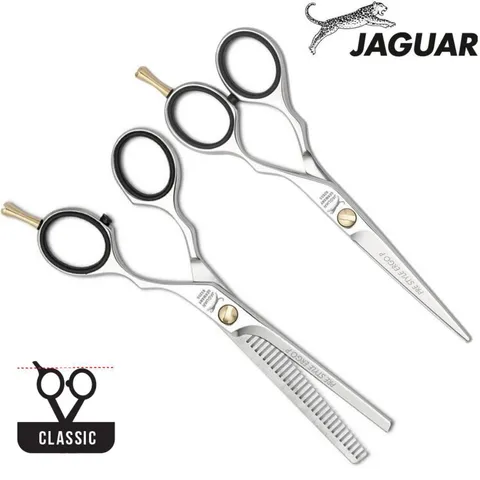 Jaguar Pre Style Ergo P cutting scissor and thinning scissor with classic handles.