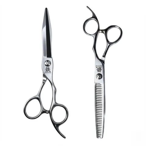 Juntetsu Sword Elite set: a sword-profile cutter beside a texturising scissor.