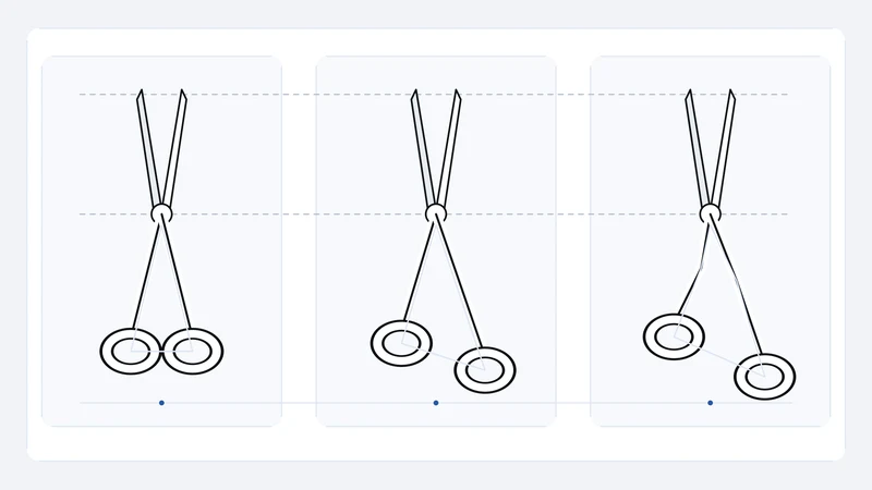 Three shear diagrams comparing straight, offset and crane handle geometry.