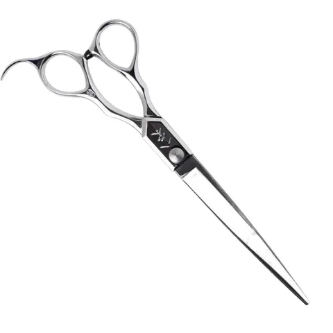 Yasaka 7.0″ barber cutting scissor with offset rings and a long blade.